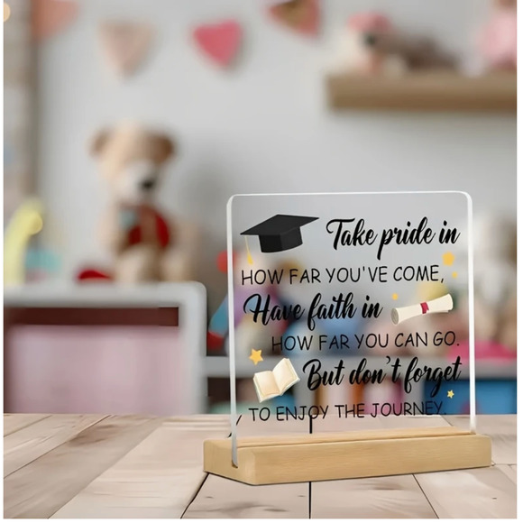 Inspirational Graduation Plaque-Take Pride in How Far You've Come, Have Faith - Picture 4 of 8